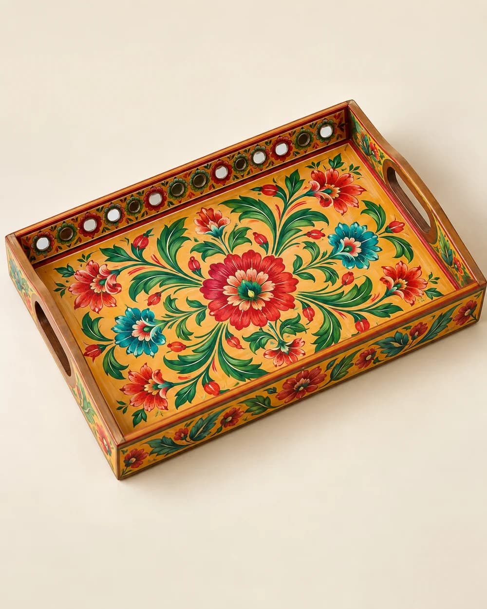 Hand-painted truck-art serving tray